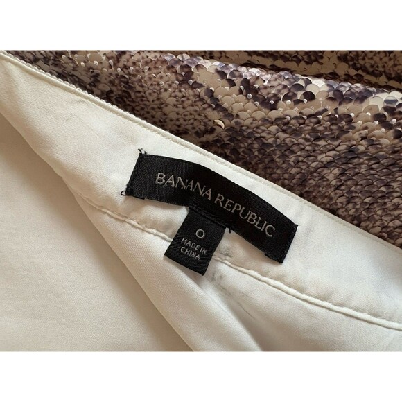 Banana Republic Gold cream Snake Sequined‎ Circle Midi Skirt Fully Lined  Size 0 - Picture 11 of 11